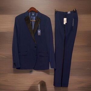 NWT Men’s Society Of Threads Slim Fit BLUE Tux Jacket (46L) & TuxPants (38x32)